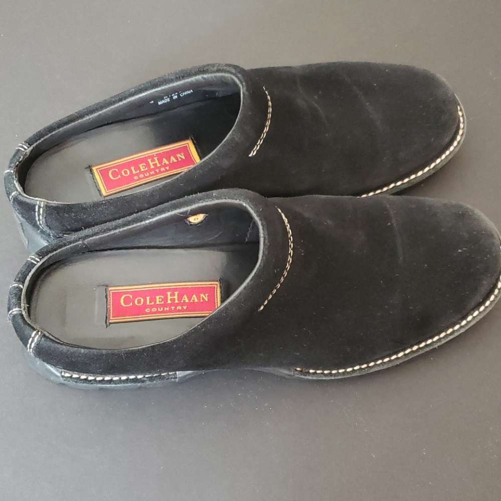 COLE HAAN Country Women's Black Suede Slip On 7B